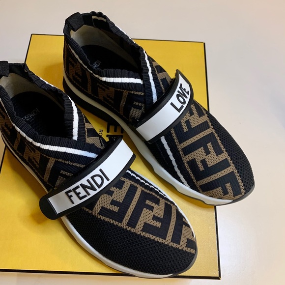 fendi rockoko knit sneakers